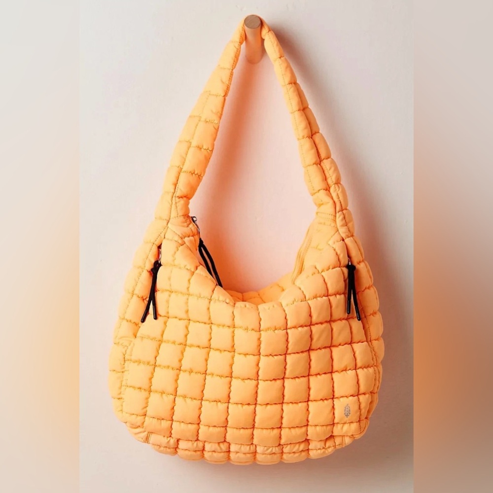 🍊 NWT! | FP Movement by Free People | Quilted Carryall Tote Bag Neon Clementine
